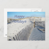 Cartes Pour Fêtes Annuelles Joyeuses fêtes Dunes de sable et clôtures (Devant / Derrière)