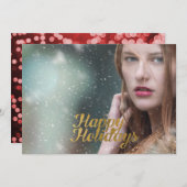 Cartes Pour Fêtes Annuelles Joyeuses Fêtes Écriture Faux Or (Devant / Derrière)