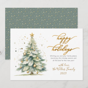 Cartes Pour Fêtes Annuelles Joyeuses Fêtes élégantes Arbre de Noël écriture do