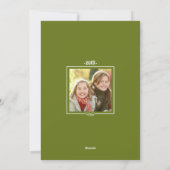 Cartes Pour Fêtes Annuelles Joyeuses Fêtes en vert olive écriture manuscrite P (Dos)