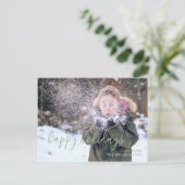 Cartes Pour Fêtes Annuelles Joyeuses Fêtes Enfants Photo Simple Script (Debout devant)