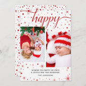 Cartes Pour Fêtes Annuelles Joyeuses fêtes et bénédiction du Nouvel An 2-Photo (Devant / Derrière)