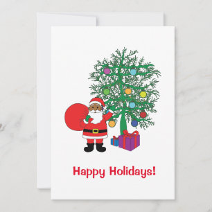 Cartes Pour Fêtes Annuelles Joyeuses fêtes Famille de Père Noël afro-américain