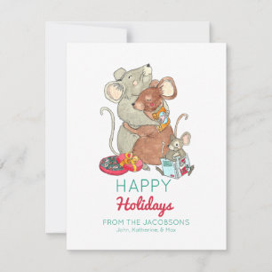 Cartes Pour Fêtes Annuelles Joyeuses Fêtes Famille Souris