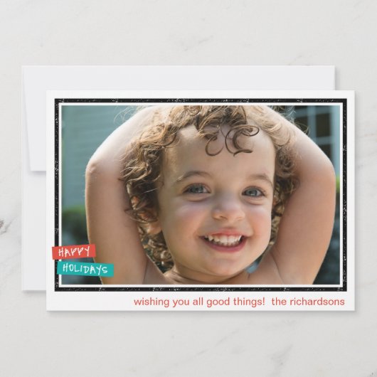 Cartes Pour Fêtes Annuelles Joyeuses Fêtes Frontière (Devant)