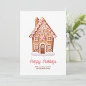 Cartes Pour Fêtes Annuelles Joyeuses fêtes Gingerbread Maison Noël (Debout devant)