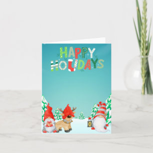 Cartes Pour Fêtes Annuelles Joyeuses Fêtes Gnomes