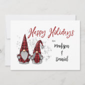 Cartes Pour Fêtes Annuelles Joyeuses fêtes Gnomes rustiques dans Red Buffalo P (Devant)