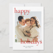 Cartes Pour Fêtes Annuelles Joyeuses Fêtes Gras & Classique (Devant)