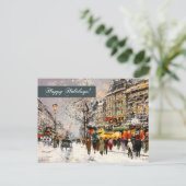 Cartes Pour Fêtes Annuelles Joyeuses fêtes. Hiver Scène parisienne (Debout devant)
