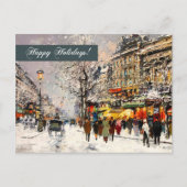 Cartes Pour Fêtes Annuelles Joyeuses fêtes. Hiver Scène parisienne (Devant)