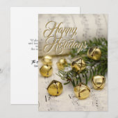 Cartes Pour Fêtes Annuelles Joyeuses fêtes Jingle Bells Noël (Devant / Derrière)