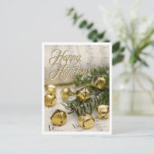 Cartes Pour Fêtes Annuelles Joyeuses fêtes Jingle Bells Or Blanc (Debout devant)