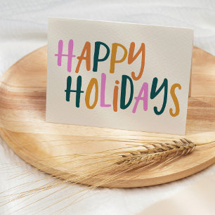 Cartes Pour Fêtes Annuelles Joyeuses fêtes   Jolie couleur de la typographie j