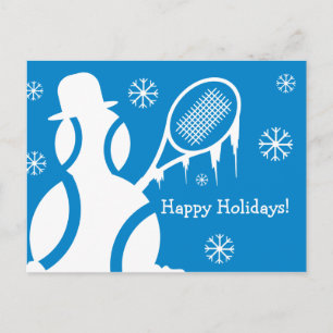 Cartes Pour Fêtes Annuelles Joyeuses fêtes Joyeux bonhomme de neige de tennis