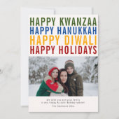 Cartes Pour Fêtes Annuelles Joyeuses Fêtes, Kwanzaa, Diwali, Hanukkah (Devant)