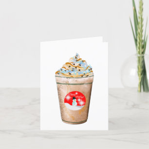 Cartes Pour Fêtes Annuelles Joyeuses Fêtes Latte Caramel Et Paillettes De Bonh