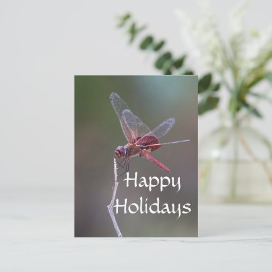 Cartes Pour Fêtes Annuelles Joyeuses Fêtes Libellule (Debout devant)