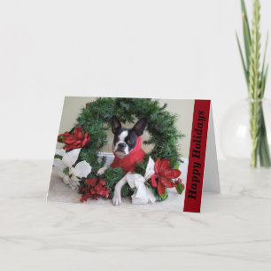 Cartes Pour Fêtes Annuelles Joyeuses fêtes Lola B. Boston Wreath