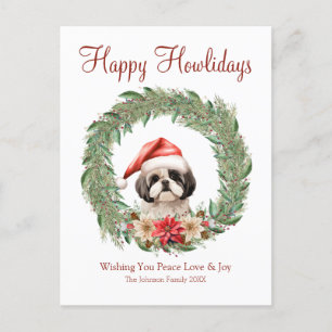 Cartes Pour Fêtes Annuelles Joyeuses Fêtes Mignon Chien Lhasa Apso