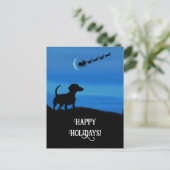 Cartes Pour Fêtes Annuelles Joyeuses fêtes mignonnes Dachshund Père Noël (Debout devant)