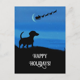 Cartes Pour Fêtes Annuelles Joyeuses fêtes mignonnes Dachshund Père Noël