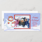 Cartes Pour Fêtes Annuelles Joyeuses fêtes mignonnes Snowman (Devant / Derrière)