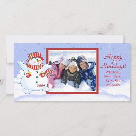 Cartes Pour Fêtes Annuelles Joyeuses fêtes mignonnes Snowman (Devant)