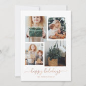 Cartes Pour Fêtes Annuelles Joyeuses fêtes | Modern Four Photo Collage (Devant)