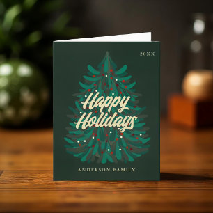 Cartes Pour Fêtes Annuelles Joyeuses Fêtes Moderne Élégant Sapin de Noël