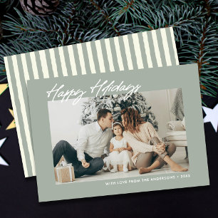 Cartes Pour Fêtes Annuelles Joyeuses Fêtes Modernes Message Personnalisé & Pho
