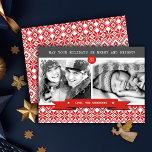 Cartes Pour Fêtes Annuelles Joyeuses fêtes. Motif Nordic Snowflake Photo<br><div class="desc">Joyeuses fêtes. Nordic Snowflake Motif design Noël Cartes photos avec année personnalisée,  photos et noms. Cartes et cadeaux correspondants disponibles dans la catégorie Noël et Nouvel An de notre magasin.</div>