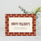 Cartes Pour Fêtes Annuelles Joyeuses fêtes motif Rétro milieu du siècle (Debout devant)