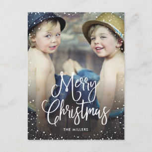 Cartes Pour Fêtes Annuelles Joyeuses fêtes neige photo Noël