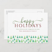 Cartes Pour Fêtes Annuelles Joyeuses fêtes Noël Arbres Entreprise (Devant / Derrière)