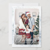 Cartes Pour Fêtes Annuelles Joyeuses Fêtes Noël Bleu (Devant)