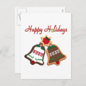 Cartes Pour Fêtes Annuelles Joyeuses fêtes Noël Cookie Bells (Devant / Derrière)