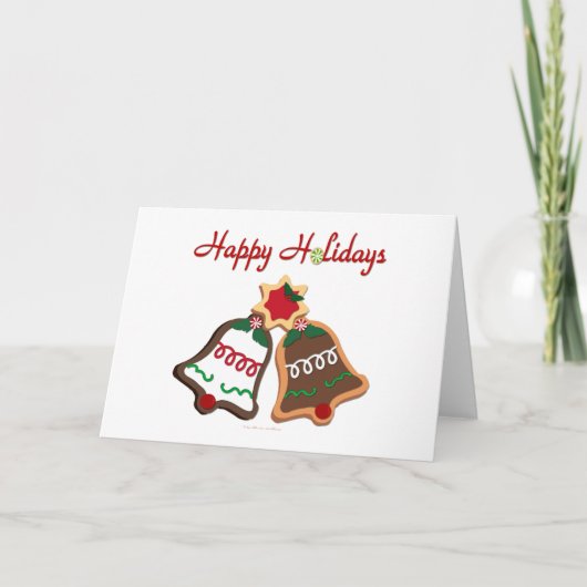 Cartes Pour Fêtes Annuelles Joyeuses fêtes Noël Cookie Bells (Devant)
