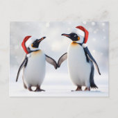 Cartes Pour Fêtes Annuelles Joyeuses fêtes Noël mignon avec des pingouins (Devant)