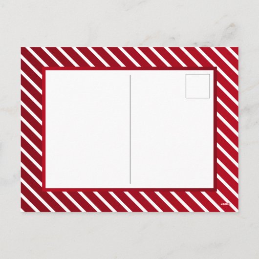 Cartes Pour Fêtes Annuelles Joyeuses fêtes ! Noël moderne neige rouge & blanc (Dos)