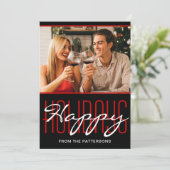 Cartes Pour Fêtes Annuelles Joyeuses fêtes Noël rustique Photo personnalisée (Debout devant)