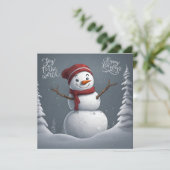 Cartes Pour Fêtes Annuelles Joyeuses fêtes Noël Snowman (Debout devant)