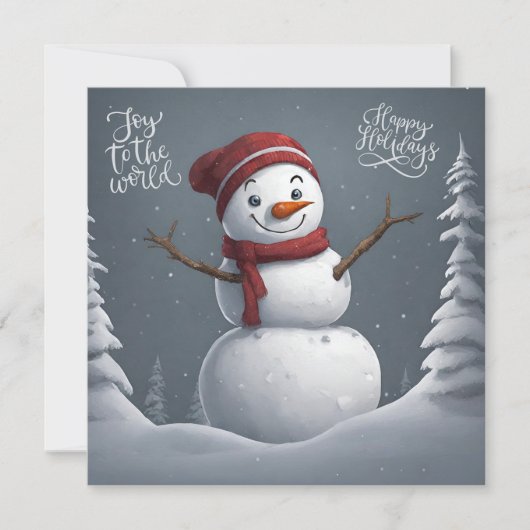 Cartes Pour Fêtes Annuelles Joyeuses fêtes Noël Snowman (Devant)