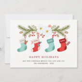 Cartes Pour Fêtes Annuelles Joyeuses fêtes Noël Stockage 4 Noms de famille (Devant)