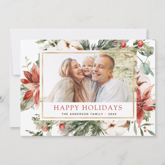 Cartes Pour Fêtes Annuelles Joyeuses fêtes Noël Vert Photo (Devant)