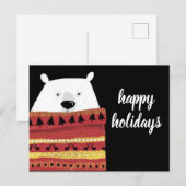 Cartes Pour Fêtes Annuelles Joyeuses fêtes | Ours à sueur d'hiver (Devant / Derrière)