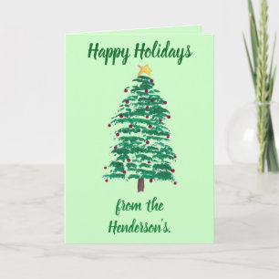 Cartes Pour Fêtes Annuelles Joyeuses fêtes personnalisées Cartes d'arbre de No