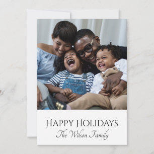 Cartes Pour Fêtes Annuelles Joyeuses Fêtes Photo de famille afro-américaine