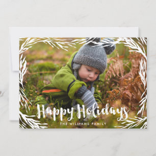 Cartes Pour Fêtes Annuelles Joyeuses Fêtes Photo de Famille du Pin Adorable