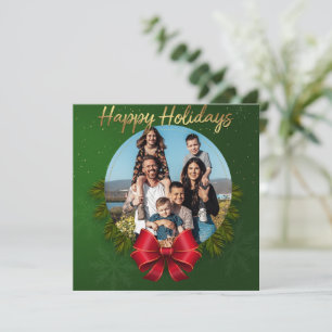 Cartes Pour Fêtes Annuelles Joyeuses Fêtes Photo de Noël en vert